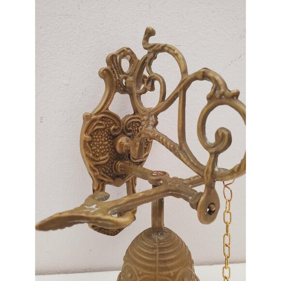 Antique bronze monastery bell doorbell with angel 1940s Vocem meam audit Qui - Picture 6 of 10